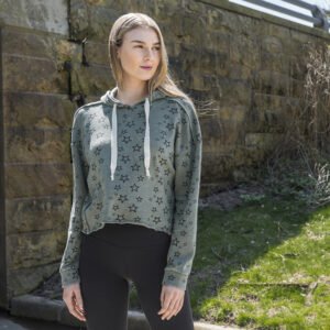 Starry Cropped Hooded Sweatshirt