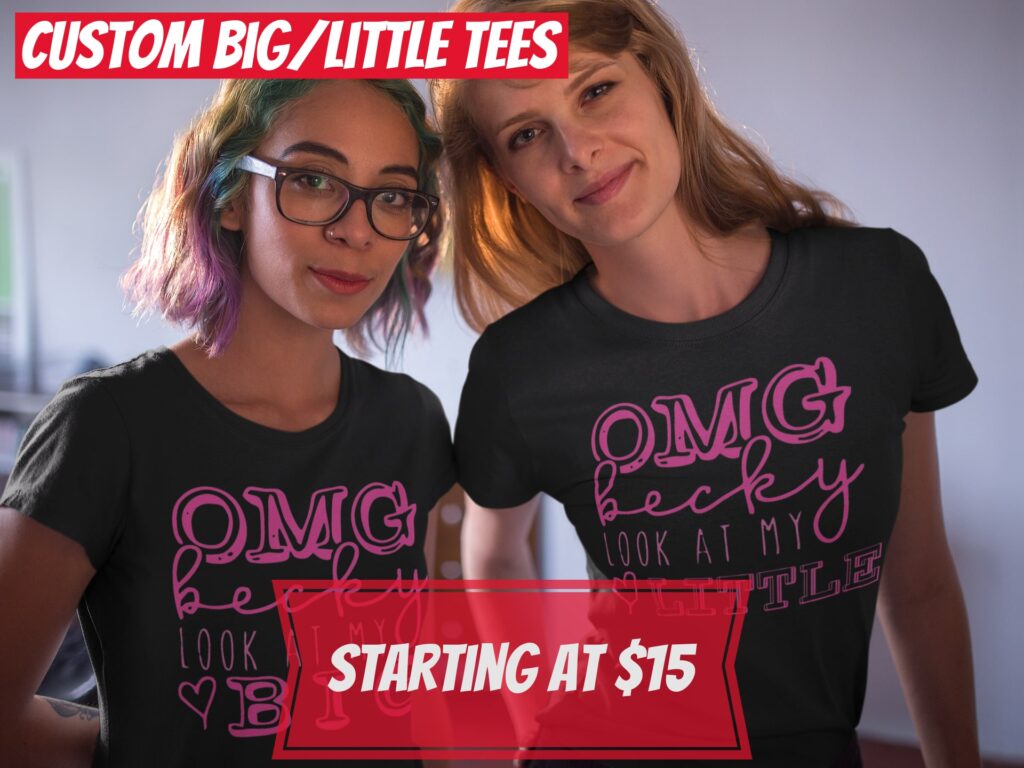 custom big and little tees for sisters