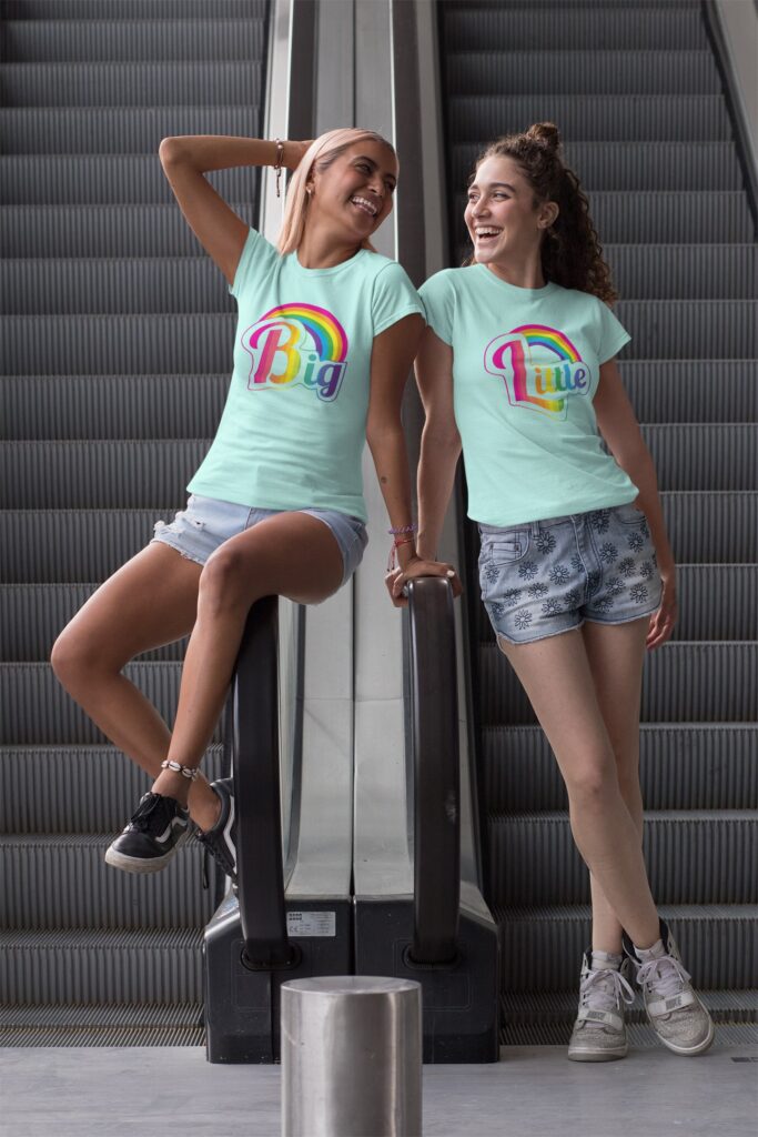 Two Friends Wearing Matching Tshirt