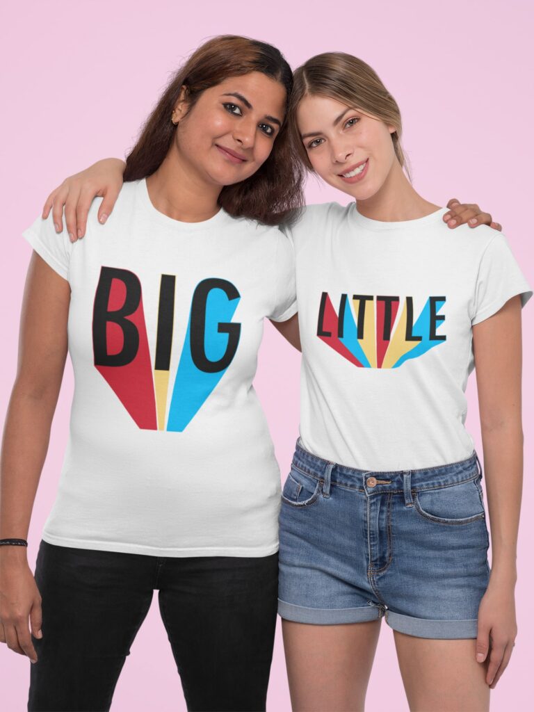 two smiling woman at a studio
